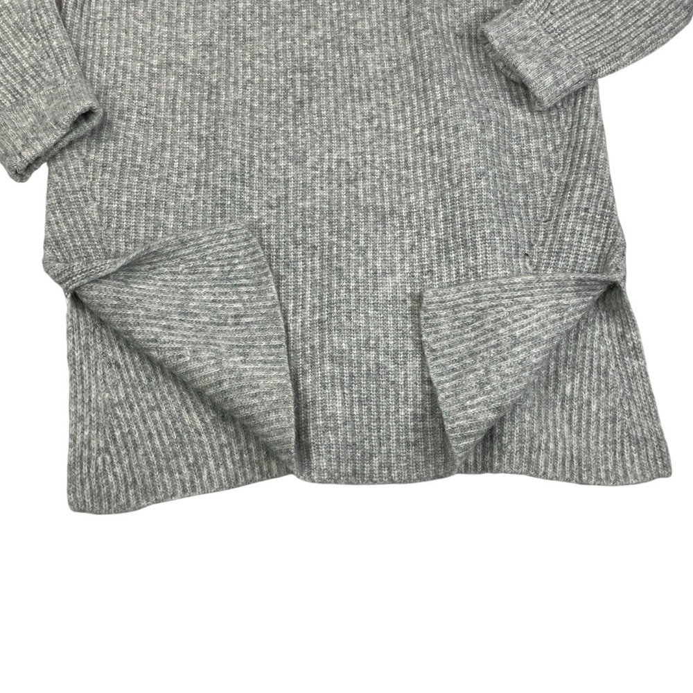 H&M Women's Gray Ribbed Knit Sweater Dress Size M Long Sleeve Pullover Cozy - Picture 9 of 9